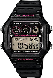 カシオ スポーツウォッチ 10気圧防水 デジタル 腕時計（A14FBP-201BLK） 10年電池 LED ライト付き フットサル サッカー審判 時計 レフリーウォッチ ランニングウォッチ CASIO 海外限定 マラソン ランニング 時計 ランナー ウォッチ