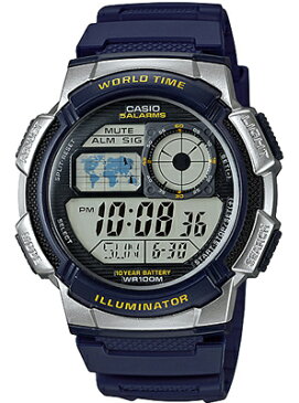 カシオ スポーツウォッチ 10気圧防水 メンズ デジタル 腕時計 (AE16FBP-301BLU) カウントダウンタイマー ストップウォッチ LEDライト付き ランニングウォッチ カシオ CASIO 海外限定 マラソン ランニング 時計 ランナー ウォッチ