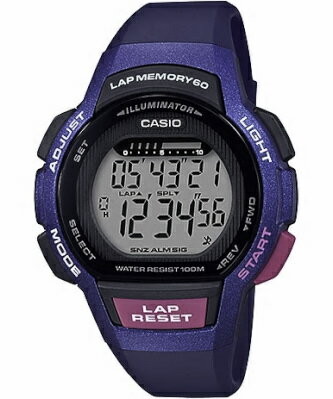 カシオ スポーツウォッチ 10気圧防水 レディース デジタル 腕時計 文字盤 見やすい 大型液晶 ブルー 青 LSD19FB02BLU 60ラップ ストップウォッチ カウントダウンタイマー LED ライト付き ラン…
