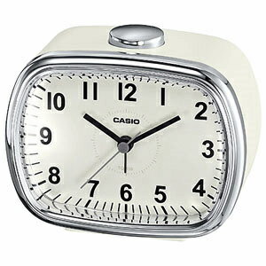 カシオ 置き時計 アナログ 目覚まし時計 おしゃれな クリームカラー 見やすい ホワイト 白 文字盤 アラビア数字 (SCL18NV04WHT) アラーム スヌーズ機能 ライト付き CASIO 目覚まし時計