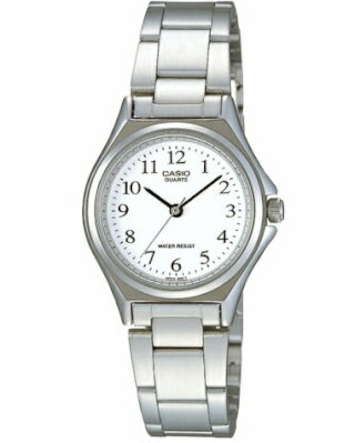 カシオ 日常生活防水 レディース アナログ 腕時計 文字盤 見やすい ホワイト 白 アラビア数字 ドレスウォッチ (SD21JL04) おしゃれな アナログ時計 メタル ステンレスバンド CASIO LADYS ANALOG カジュアル ドレス 腕時計