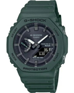カシオ G-SHOCK スポーツウォッチ 20気圧防水 メンズ デジタル アナログ 腕時計 おしゃれな グリーン 緑 (GA-B2100-3AJF) ストップウォッチ タイマー モバイルリンク機能 LED ライト付き ランニングウォッチ カシオ マラソン ランニング 時計