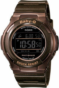 カシオ スポーツウォッチ BABY-G 電波時計 10気圧防水 レディース デジタル ソーラー電波 腕時計 ブラウン 茶 (BGD-1310-5JF) 電波ソーラー ストップウォッチ カウントダウンタイマー EL ライト付き ランニングウォッチ カシオ ベビーg マラソン ランニング 時計