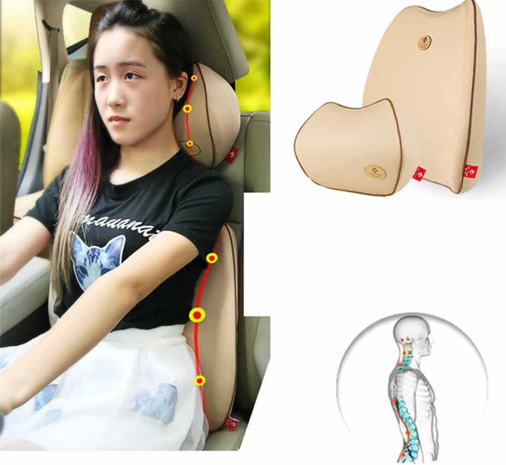 車用ネックパッド 腰クッションセット 腰痛対策 ネックサポート 低反発クッション 首枕 腰枕