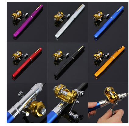 コンパクトロッド 6色選択可能 ペン型携帯釣竿 携帯時はペン型約20.5cmが 伸ばすと約96cmのつり竿に