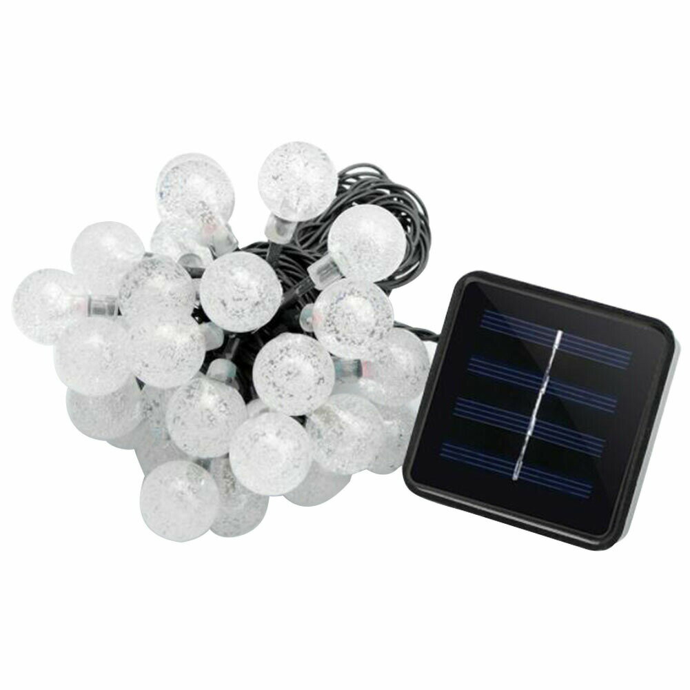 LEDイルミネーション ソーラー充電式　30球 6m 屋外用 防水加工 防雨型 ソーラーイルミネーション クリスマスなどに最適 電飾 全7色