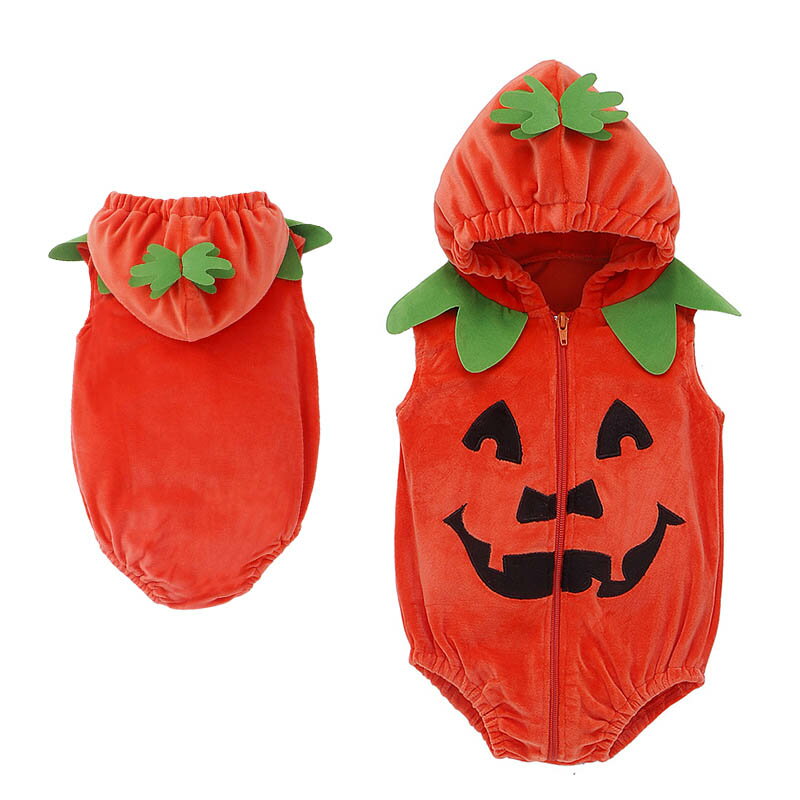 ハロウィン衣装 かぼちゃ 着ぐるみ　ベビー 子供 コスプレ服 コスチューム 仮装 小悪魔 万聖節 かぼちゃ衣装 可愛い