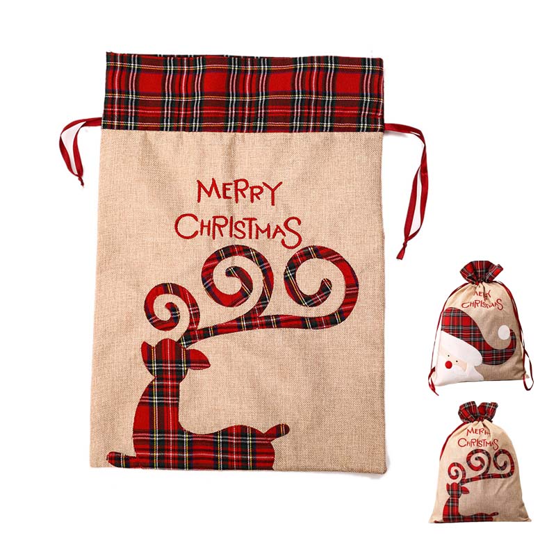 クリスマス ラッピング袋 ラッピング ギフトバッグ 袋 巾着 バッグ 特大 麻布 雑貨 収納 プレゼントパーティー 飾り用 包装 包む 休日