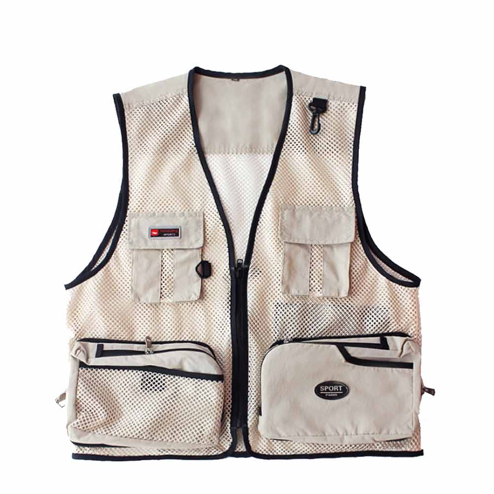 カメラマンベストフィッシングベストアウトドアメッシュ多機能お釣り登山服大きいサイズミリタリー撮影用