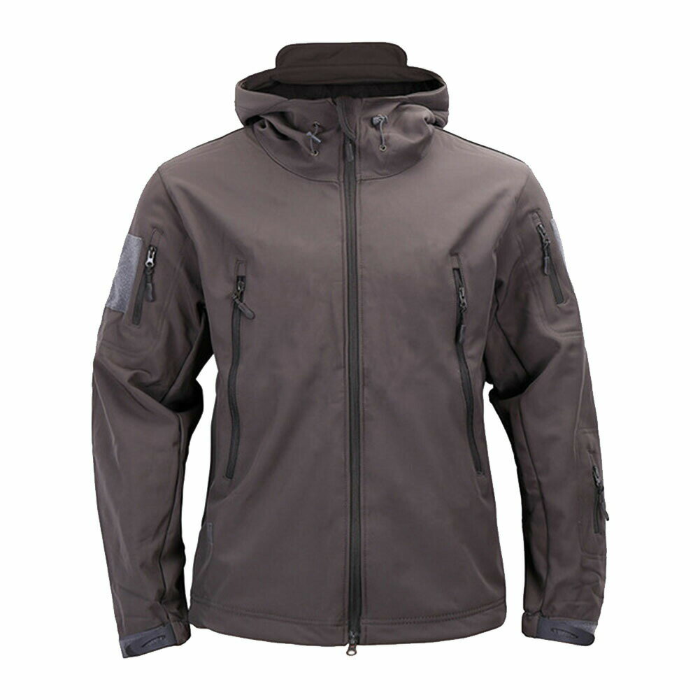 メンズ アウター ミリタリージャケット フード付 サメ革 タクティカルジャケット アウトドア コート 多機能 ジャンパー 春秋冬 防寒ウェア