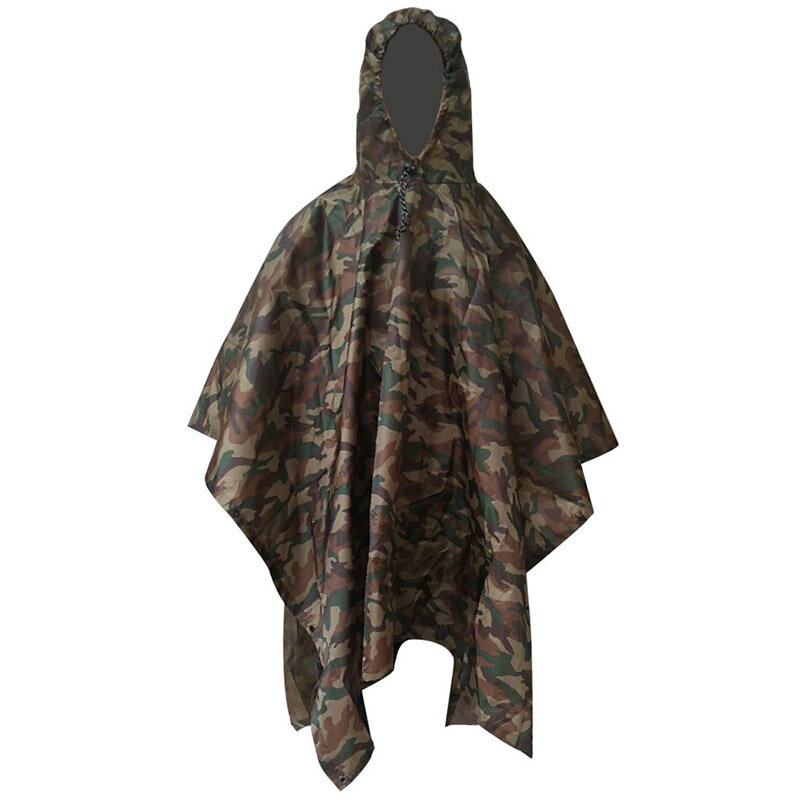 レインポンチョ 迷彩柄 防水 サバゲー 3WAY レインコート タープ レジャーシート アウトドア キャンプ 野外活動 収納袋付き フリーサイズ 男女兼用 アウトドア 釣り 登山