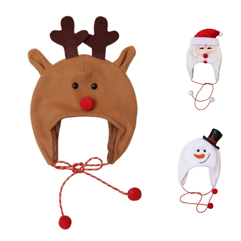 サンタ帽子 クリスマス 子供用　男の子　女の子　3枚セット　サンタクロース　雪だるま　トナカイ　クリスマス帽子 クリスマス 飾り付け