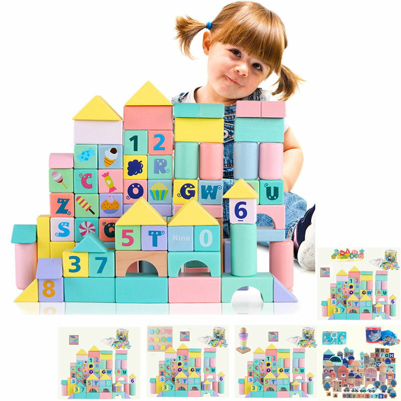 おもちゃ 積み木 パズル　ブロック　知育玩具 キッズ 子供用　積む遊び　DIY　数字　立体パズル　おもちゃ　80ピース 　3歳以上　入園祝い 誕生日 クリスマス プレゼント