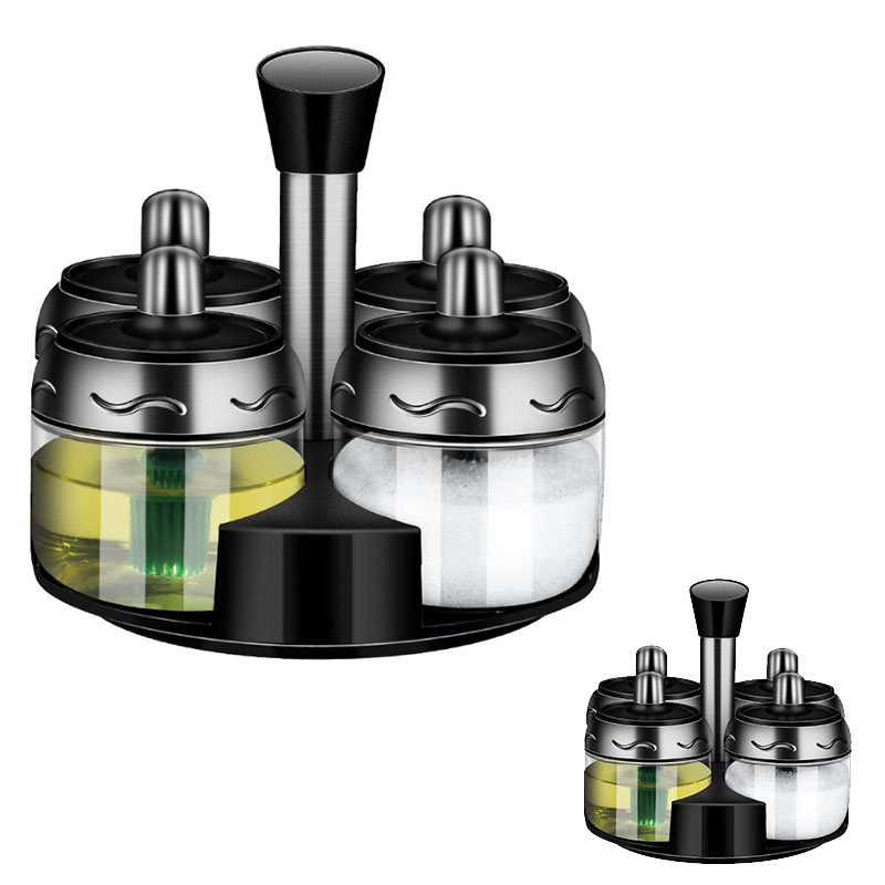 調味料入れ キレイに 収納 調味料容器　調味料ボトル 回転式 スパイス スパイスラック 調味料ケース ガ..