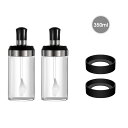 砂糖 容器 砂糖入れ 塩 容器 スパイスボトル 調味料入れ 耐熱ガラス 調味料 容器 350ml 2個組