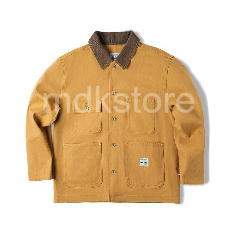 ワークジャケット メンズ アメリカンヴィンテージ風 ヘビーウェイト ミシガンキャンバス コットン 襟付..