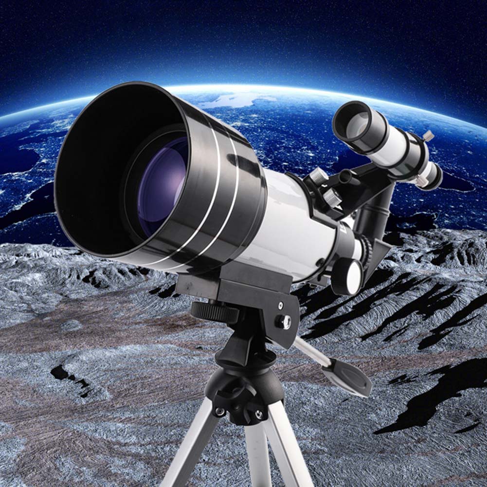 天体望遠鏡 150倍 ポータブル屈折望遠鏡 70mm 大口径 300m焦点距離 軽量 天体観測 星座 スマホ撮影 調節可能な三脚 天体望遠鏡 スマホホルダー 入学祝い