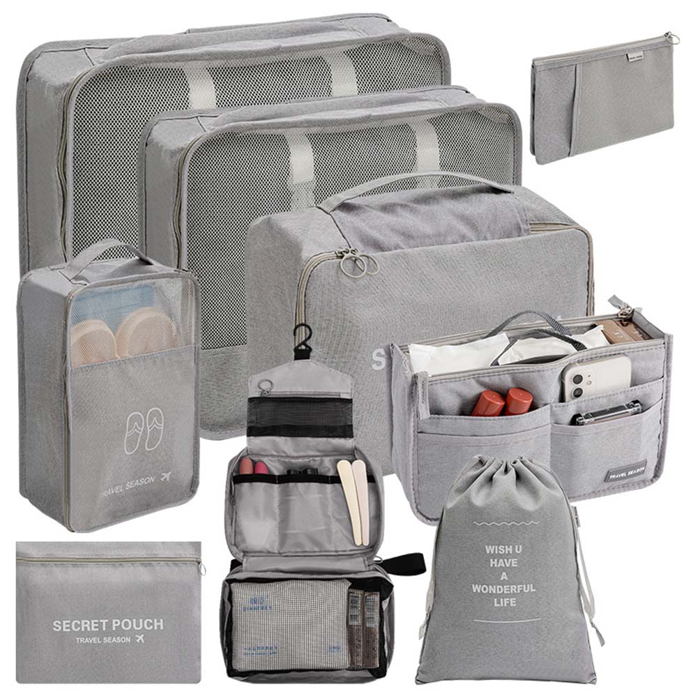 トラベルポーチ 9点セット アレンジケース パッキング パッキング ポーチ 巾着袋 吊り下げ ポーチ 出張 整理 便利グッズ 衣類 靴用 下着収納 下着 洗面用具 シューズ 小物入れ 軽量 防水 大容量 旅行収納ポーチ 旅行用便利グッズ 旅行用ポーチ