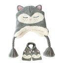 ニット帽 マフラー 2点セット キッズ スカーフ 飛行帽 ベビー ニットキャップ ねこ耳 猫耳 パイロット キッズ 帽子 男の子 女の子 子供用 耳あて 防寒帽...