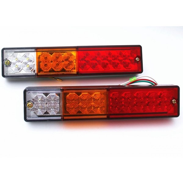 樂天商城 - 12V/24V兼用LED 20連 テールランプ 汎用 角型 トラック トレーラー 左右 2個 セット