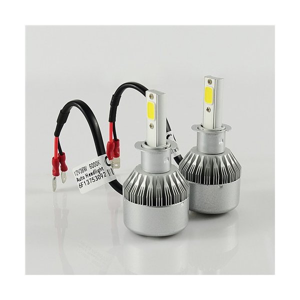 LEDإåɥ饤Ȣ H3  եפˤб DC12V  72W (36W x2) 7600LM (3800LM x2) 6000k 2ܥå 1ǯݾ