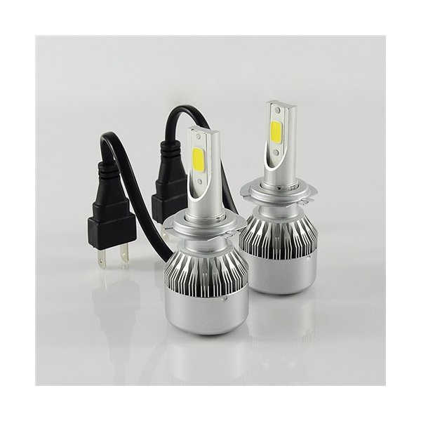 Rakuten - 車検対応※ LEDヘッドライト DC12V 車用 H7 タイプ フォグランプにも対応 72W (36W x2) 7600LM (3800LM x2) 6000k 2本セット 1年保証