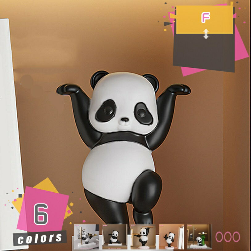 皿を捧げるパンダ くま 熊 キー収納 金属 トレイ 鍵置き 小物収納 玄関収納 卓上置物 収納トレイ 動物像 彫刻装飾 玄関 ペットサイトテープル 化粧卓 口紅スタンド 財布 コイン キャンディー皿 樹脂製品 インテリア おしゃれ mdnat