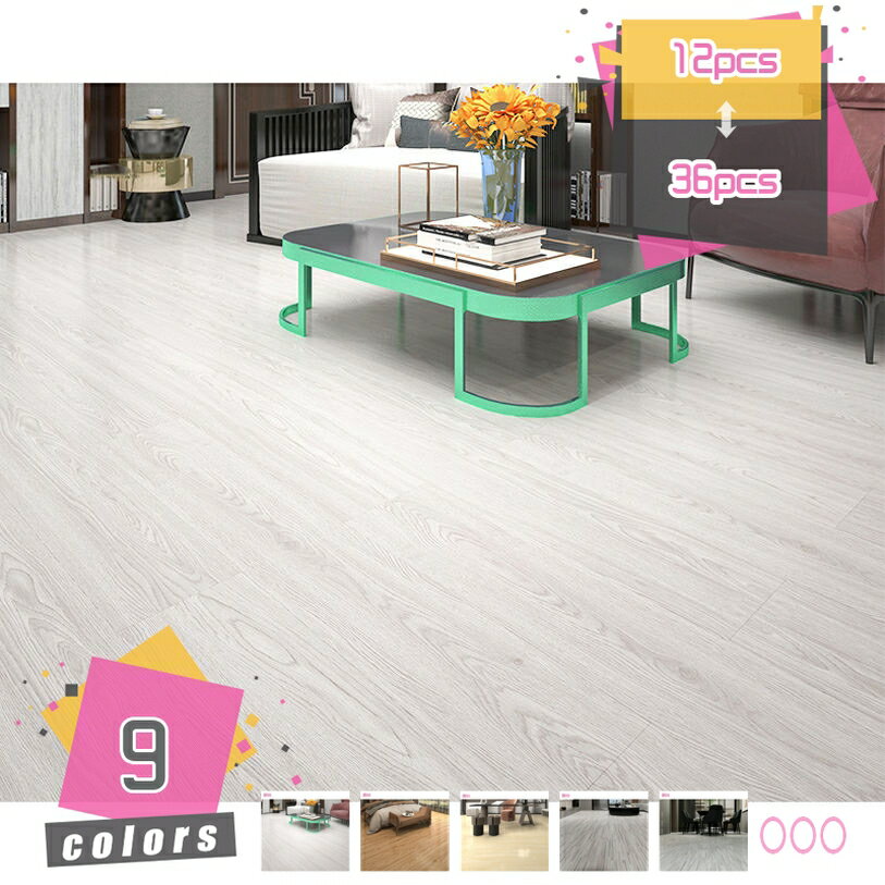 300円OFFクーポン フロアタイル 木目 フロアシート 置くだけ クッションフロア ウッド 賃貸OK 防水 防..