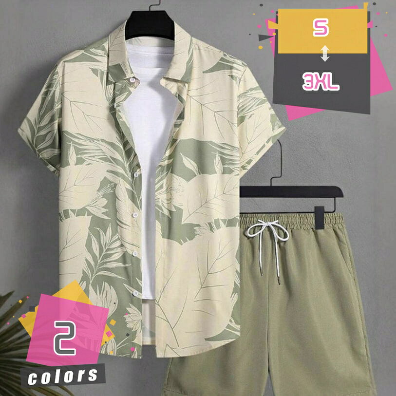 夏服 メンズ 薄手 涼しい 部屋着 開襟シャツ 半袖 上下セット トップス ハーフパンツ ショート丈 カジュアル 大きいサイズ ヒョウ柄 速乾性 柔らかい 軽い スポーツウェア ゆったり おしゃれ お兄系 トレーニング mdnat