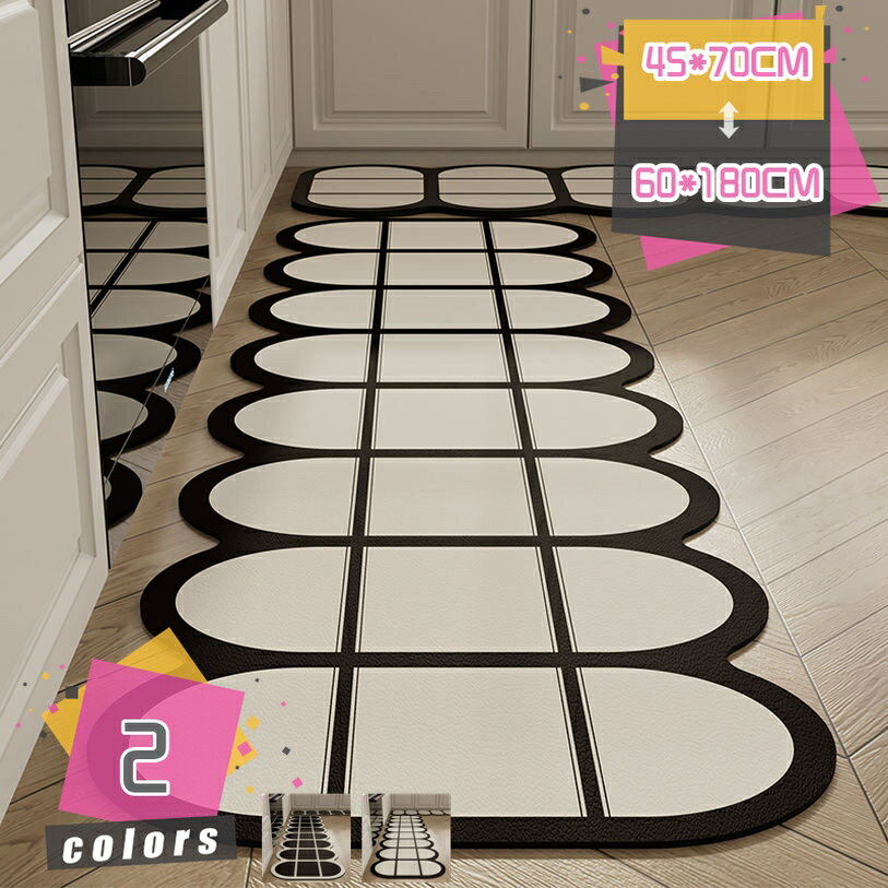 500円OFFクーポン キッチンマット 洗える 滑り止め 大人カワイイ 北欧 スタイル オリジナル マット 拭ける クッション 疲労防止 おしゃれ 台所マット PVC製 はっ水 玄関マット 屋内 ドアマット 夏用 抗菌 疲れにくい 低反発 洗濯不要 床 自宅 オフィス mdnat