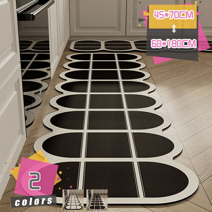 300円OFFクーポン キッチンマット 花柄 抗菌 防臭 シンプル 北欧風 すべり止め付き 台所マット はっ水 塩化ビニール製 おしゃれ かわいい 拭ける PVC 塩化ビニール 水や油汚れもさっと拭くだけ 洗える 吸水 速乾 滑り止め 足ふきマット お手入れ簡単 折り畳み可能 mdnat