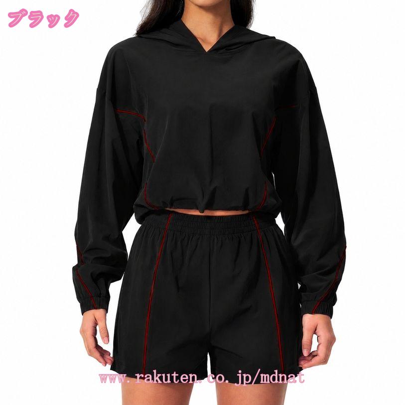 1000円OFFクーポン スポーツウェア レディース セットアップ 長袖 ショートパンツ ...
