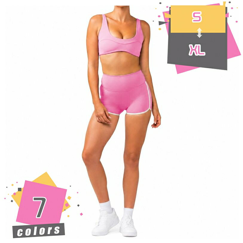 500円OFFクーポン ヨガウェア 上下セット レディース スポーツブラ ショートパンツ...