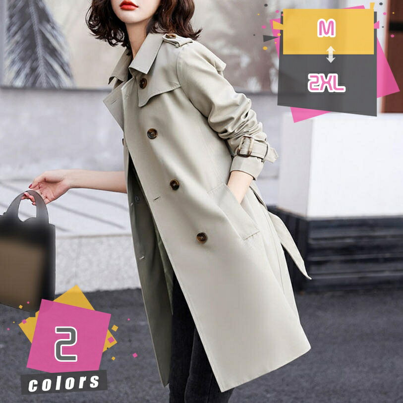 トレンチコート レディース チェスターコート スリム 韓国ファッション ロングコート 薄手 カジュアル スプリングコート シンプル おしゃれ BF風 ロング丈 ビジネスコート アウター 着痩せ 春秋 通学通勤 フォーマル オフィス mdnat