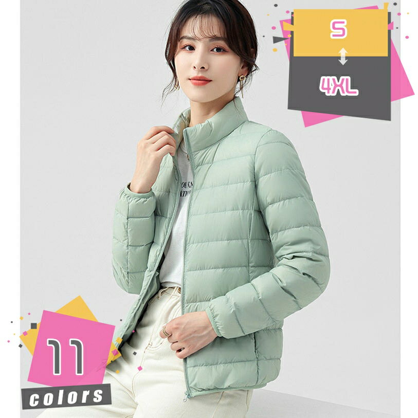 ダウンジャケット レディース 冬 登山 ショート丈 軽量 薄手 ライトダウン コンパクト 収納袋付き 着痩せ スリム アウター 暖かい 防寒 防風 アウトドア 大きいサイズ S-4XL トップス カジュアル ファッション おしゃれ mdnat