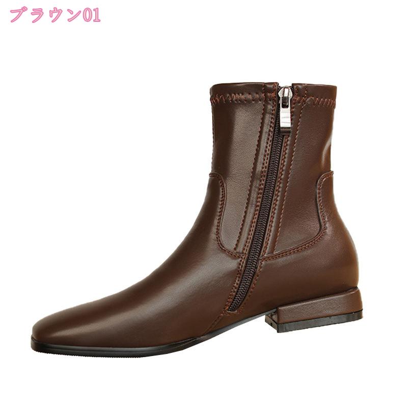 500円OFFクーポン レディース ブーティー ショートブーツ サイドジップブーツ ロー...