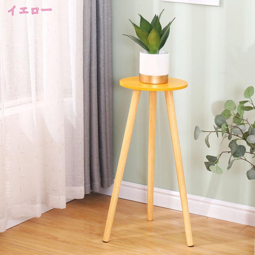 フラワースタンド スツール 花台 木製 室内 シンプル プランタースタンド 天然木 ...