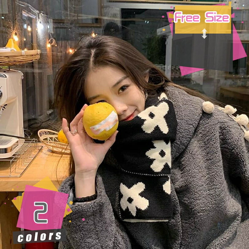 マフラー レディース 苺柄 ストール ふわふわ 厚手 暖かい 冬 ニットマフラー 暖かい カップル ペア マフラー お揃い ニットストール ネックウォーマー ファッション小物 レトロ おしゃれ かわいい 通勤 通学 防寒対策 mdnat