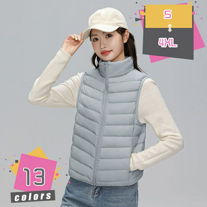 1000円OFFクーポン ダウンベスト レディース 50代 40代 20代 きれいめ 大きいサイズ 軽量 ダウンジャケット ハイネック アウター ショート丈 トップス 上着 おしゃれ 可愛い 暖かい 防寒 大人 上品 通勤 体型カバー 着痩せ mdnat