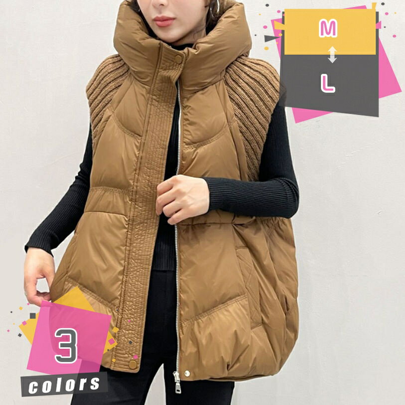 2000円OFFクーポン ベスト 中綿 ダウン 風 軽量 キルティング ジップアップ 前開き 襟付き ノー スリーブ 防寒 暖かい 羽織り レディース トップス ノースリーブ 袖なし 春服 カジュアル スリム ショート丈 アウター 体型カバー mdnat