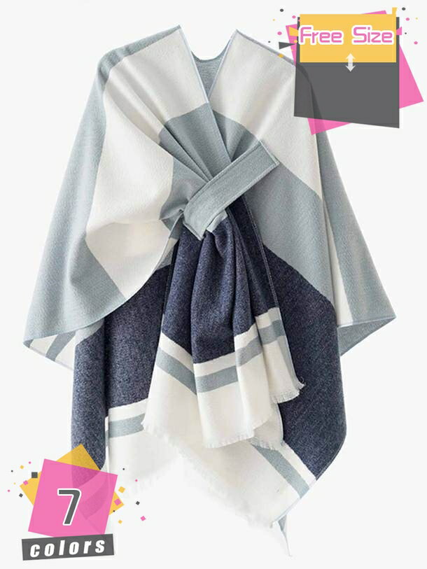 ストール レディース ショール 大判 ポンチョ チェック 秋冬 大きいサイズ コート アウター カーディガ..