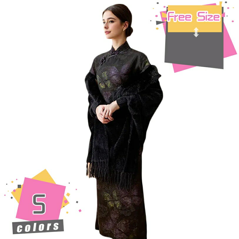 1000円OFFクーポン 大判 ストール コート アウター 袖付き 体型カバー ポンチョコート フリンジ 秋冬 ..