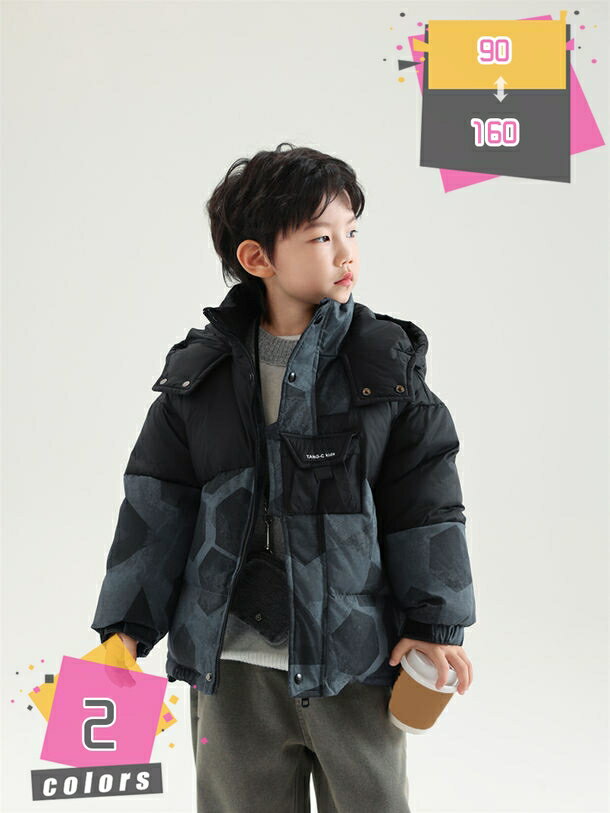 楽天TandM1000円OFFクーポン バイカラー ダウンコート キッズ ダウンジャケット 秋冬 子供服 子ども ガールズ ボーイズ 厚手 保温 防寒対策 防風 小学生 通園 通学 雪遊び ジュニア 秋冬 無地 アウトドア 冬用 あったか ミドル丈 mdnat