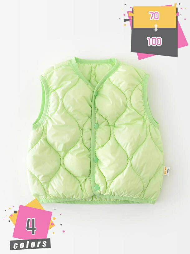 1000円OFFクーポン 中綿ベスト 春秋冬 キッズダウンコート 男女兼用 軽量コート 綿入上着 キッズジャケ..