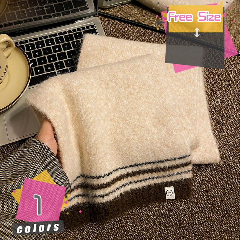 マフラー ストール レディース ナチュラル 裾リブ ニットマフラー コンパクト ニット編み 防寒対策 柔らかい 合わせやすい 軽い ソフトな肌触り カジュアル 柔らかい 誕生日プレゼント シンプル ギフト カジュアル mdnat