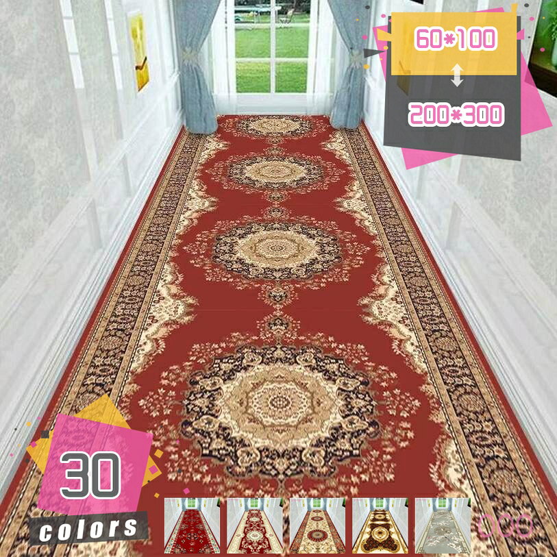 500円OFFクーポン 廊下 カーペット ラグマット ロング 厚手 北欧 春 夏 秋冬 絨毯 ホテル キッチン 玄関 防音 遮音対策 廊下敷き ラグ 室内 おしゃれ 花柄 滑り止め付 mdnat
