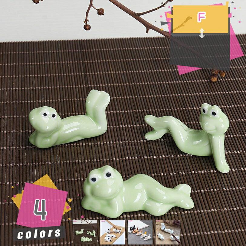 猫箸置きカエルラッキーキャットシロ...