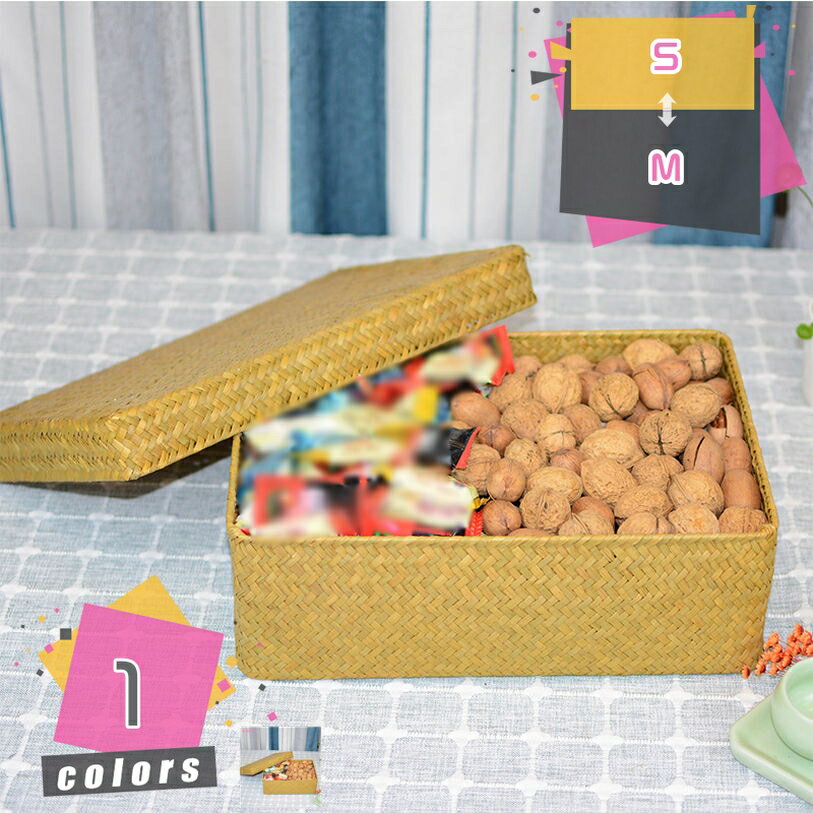 収納ケース 編まれた 籐 フタ付き かご バスケット 長方形 洋服収納 家庭用 寝室 編まれた ふた付き バ..
