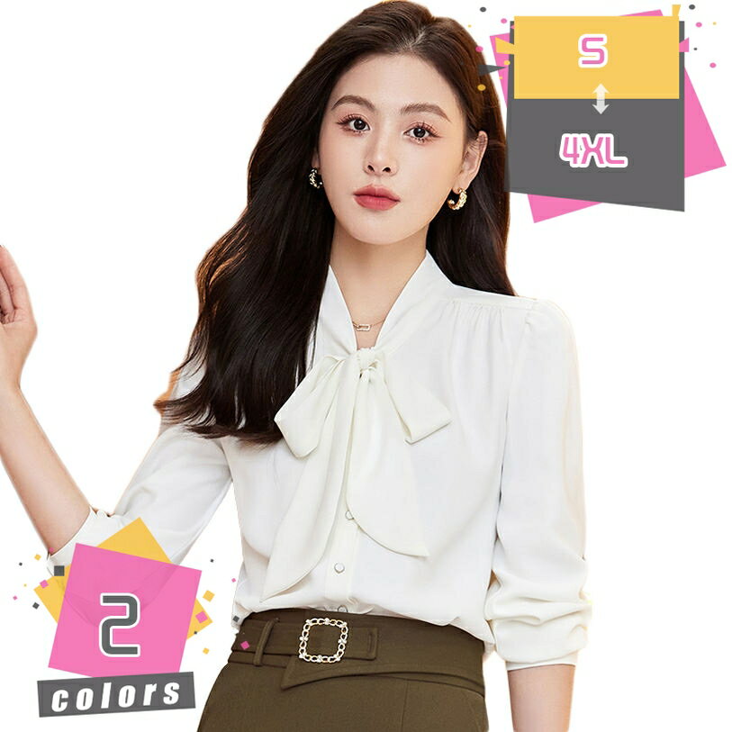 ボウタイブラウス オフィスカジュアル ナチュラル ブラウス ボウタイ リボン シフォン 上品 きれいめ 長袖 シャツ フォーマル オフィス レディース トップス とろみ スキッパー 大きいサイズ 通勤 仕事 お呼ばれ 秋 春 冬 夏 mdnat