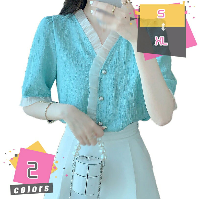 シフォンシャツ リボン付き シャツ ブラウス 半袖シャツ レディース 無地 お洒落 シフォンブラウス 上着 トップス 通勤 OL オフィス キレイめ 着痩せ シンプル フェミニン おしゃれ カジュアル フォーマル 大きいサイズ mdnat